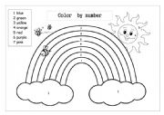 English Worksheet: colour by number