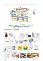 English Worksheet: kitchen ustensiles vocabulary worksheet