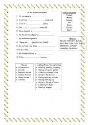 English Worksheet: Introduce myself