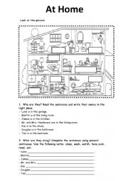 English Worksheet: at home