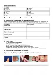 Nail problems vocabulary exercises