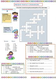 English Worksheet: Present perfect Crossword