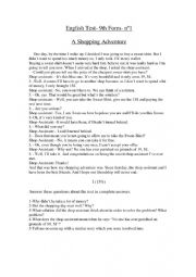 English Worksheet: English test form