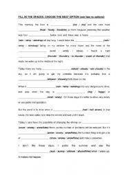 English Worksheet: Weather vocabulary