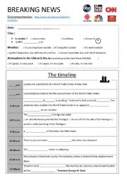 English Worksheet: 9/11 Breaking news