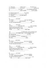 English Worksheet: STOP AND STARE - ONE REPUBLIC