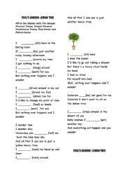 English Worksheet: Lemon Tree