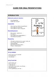 English Worksheet: Guide for oral presentations