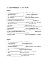 English Worksheet: Present simple or past simple