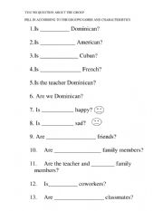 English Worksheet: yes/ no questions verb to be