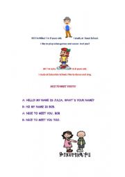 English Worksheet: Introducing for kids