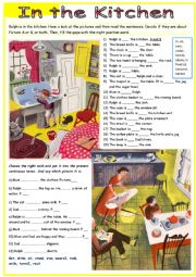 English Worksheet: Ralph is in the kitchen.