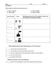 English Worksheet: Conflict in Literature Review