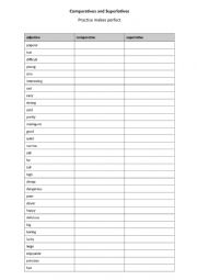 English Worksheet: Comparatives and superlatives