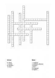irregular verbs alphabet order crossword c,d,e 