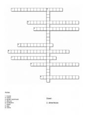 English Worksheet: irregular verbs crossword 