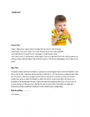 English Worksheet: Healthy food