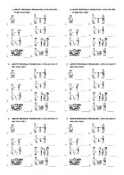 English Worksheet: Personal Pronouns