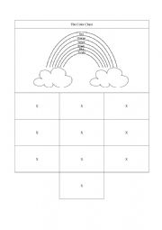 English Worksheet: Colors- chant and put in order