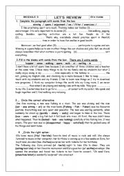 English Worksheet: REVIEW FOR THE 8th form