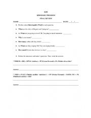 English Worksheet: review