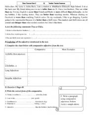 English Worksheet: Comparative Adjectives Contextualized