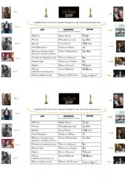 English Worksheet: JOBS  (THE OSCARS) 