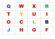 English Worksheet: Alphabet Bingo