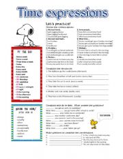 English Worksheet: Time expressions