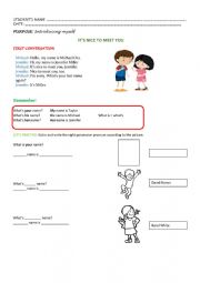 English Worksheet: INTRODUCING MYSELF