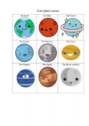 English Worksheet: Cute planet names