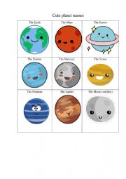 English Worksheet: Cute planet names