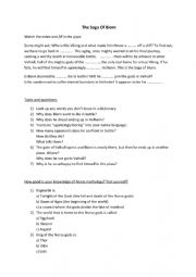 English Worksheet: The Saga of Biorn