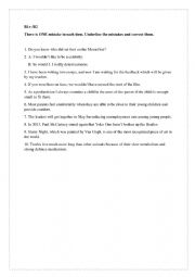 English Worksheet: Error Correction about Grammar 