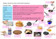 English Worksheet: Quiz. Pancake recipe. 