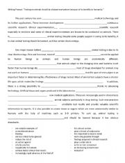 English Worksheet: Opinion Essay Exercise 