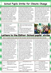 English Worksheet: School students strike for action on climate change
