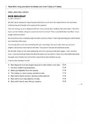 English Worksheet: Reading Comprehension