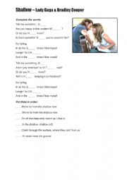 English Worksheet: Shallow by Lady Gaga & Bradley Cooper song