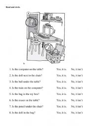 English Worksheet: To be Questions. Reading