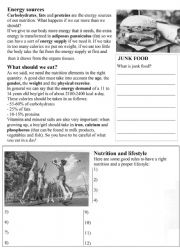 English Worksheet: Nutrition