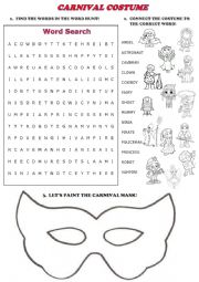 English Worksheet: Carnival Costumes