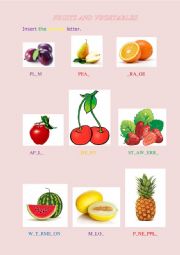 FRUITS AND VEGETABLES