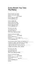 English Worksheet: Every breath you take