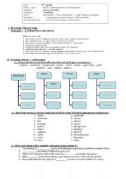 English Worksheet: collocations about types of education