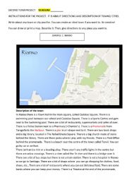English Worksheet: Project about describing cities and directions 