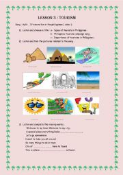 English Worksheet: lesson 3 tourism 9th form