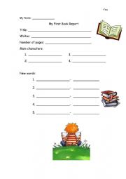 English Worksheet: Simple book report