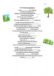 English Worksheet: Tree Song/ Evie Karlsson
