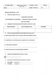 English Worksheet: 3rd form full term 2